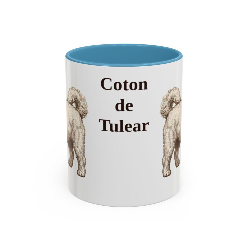 11oz Coton de Tulear Mug, Light Blue, front view