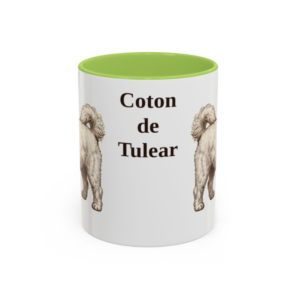 11oz Coton de Tulear Mug, Light Green, front view