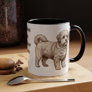 11oz Coton de Tulear Dog Mom Mug, Black, lifestyle photo
