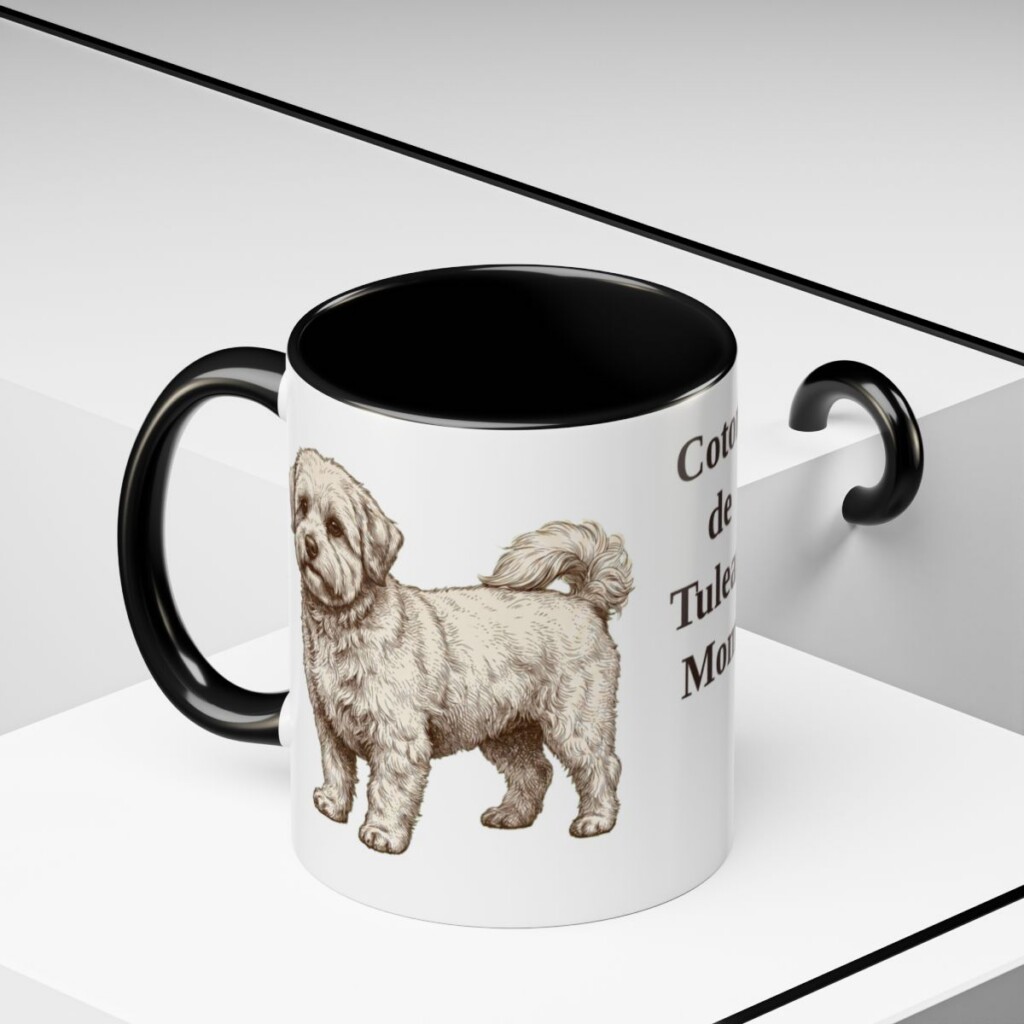 11oz Coton de Tulear Dog Mom Mug, Black, lifestyle photo