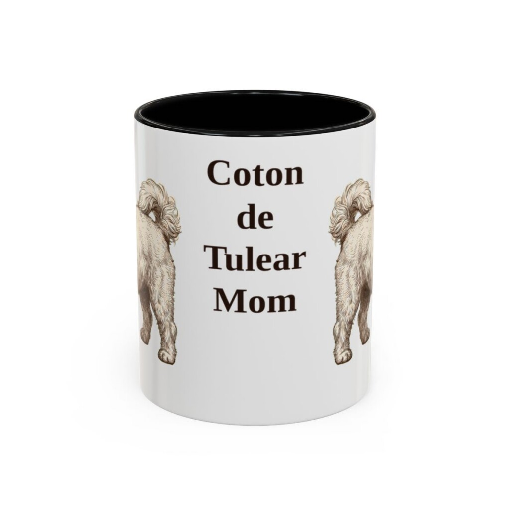 11oz Coton de Tulear Dog Mom Mug, Black, front view