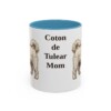 11oz Coton de Tulear Dog Mom Mug, Light Blue, front view