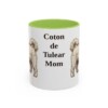 11oz Coton de Tulear Dog Mom Mug, Light Green, front view