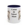 11oz Coton de Tulear Dog Mom Mug, Navy, front view