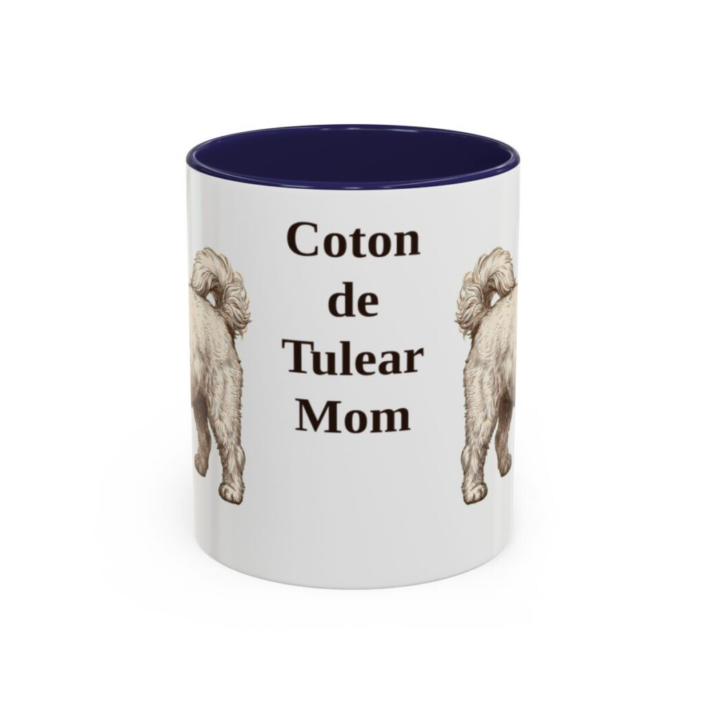 11oz Coton de Tulear Dog Mom Mug, Navy, front view