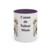 11oz Coton de Tulear Dog Mom Mug, Purple, front view