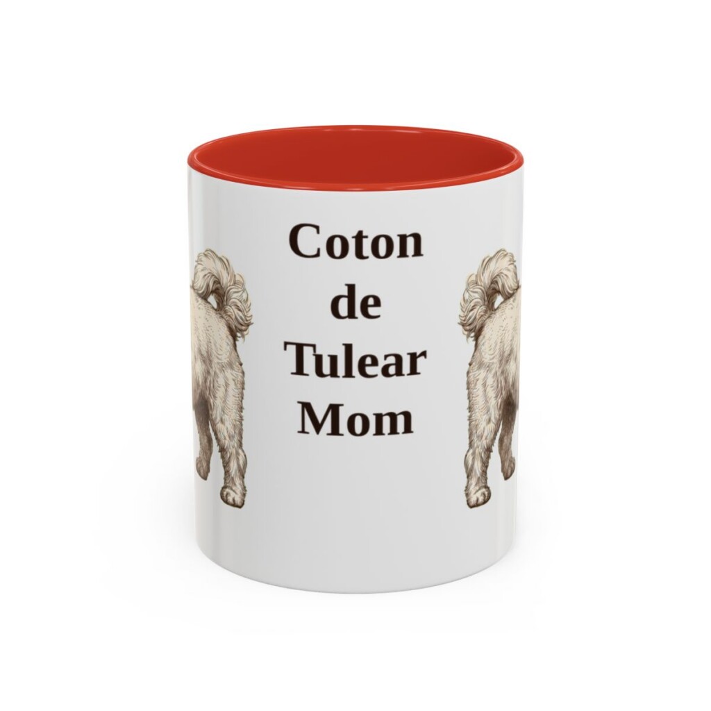 11oz Coton de Tulear Dog Mom Mug, Red, front view