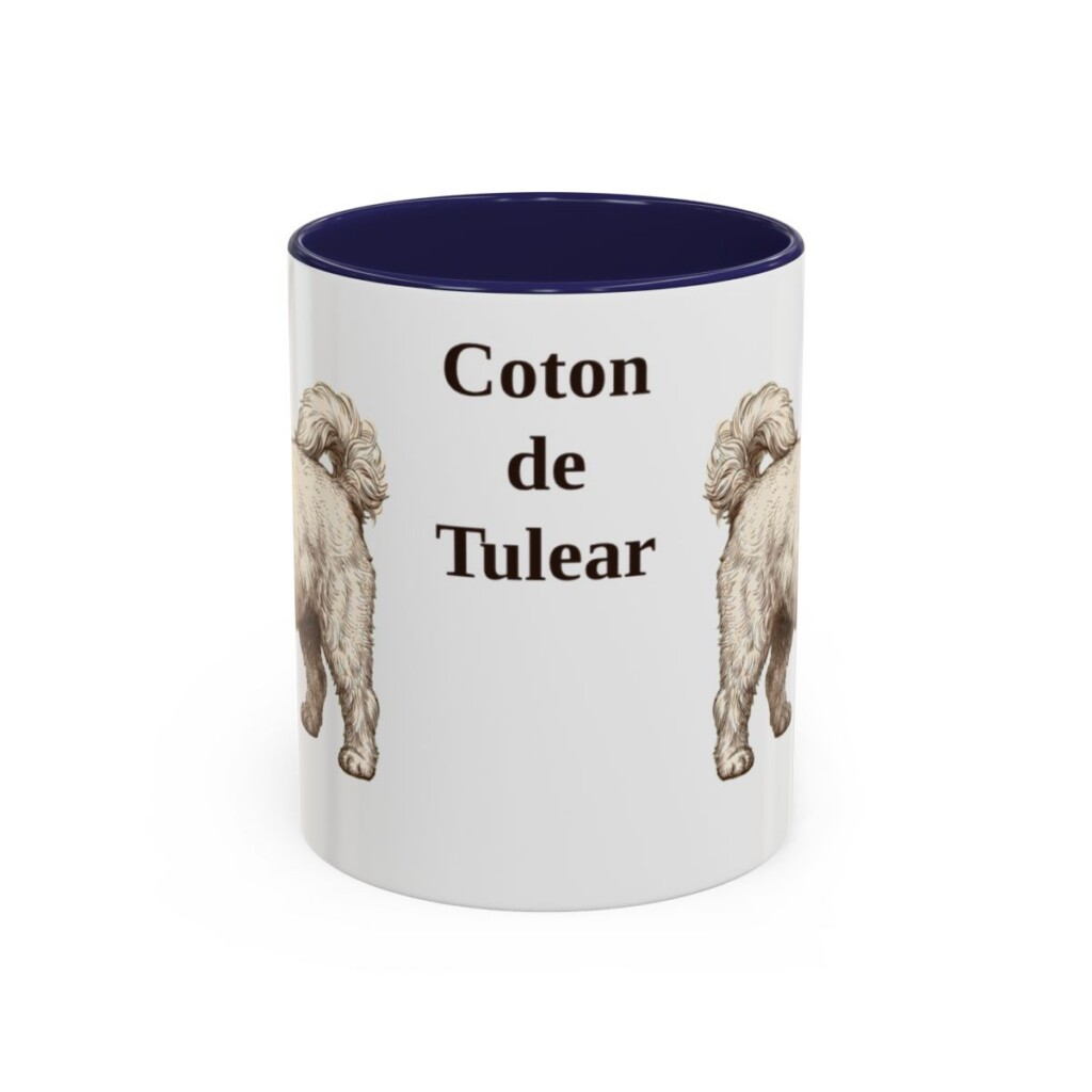 11oz Coton de Tulear Mug, Navy, front view