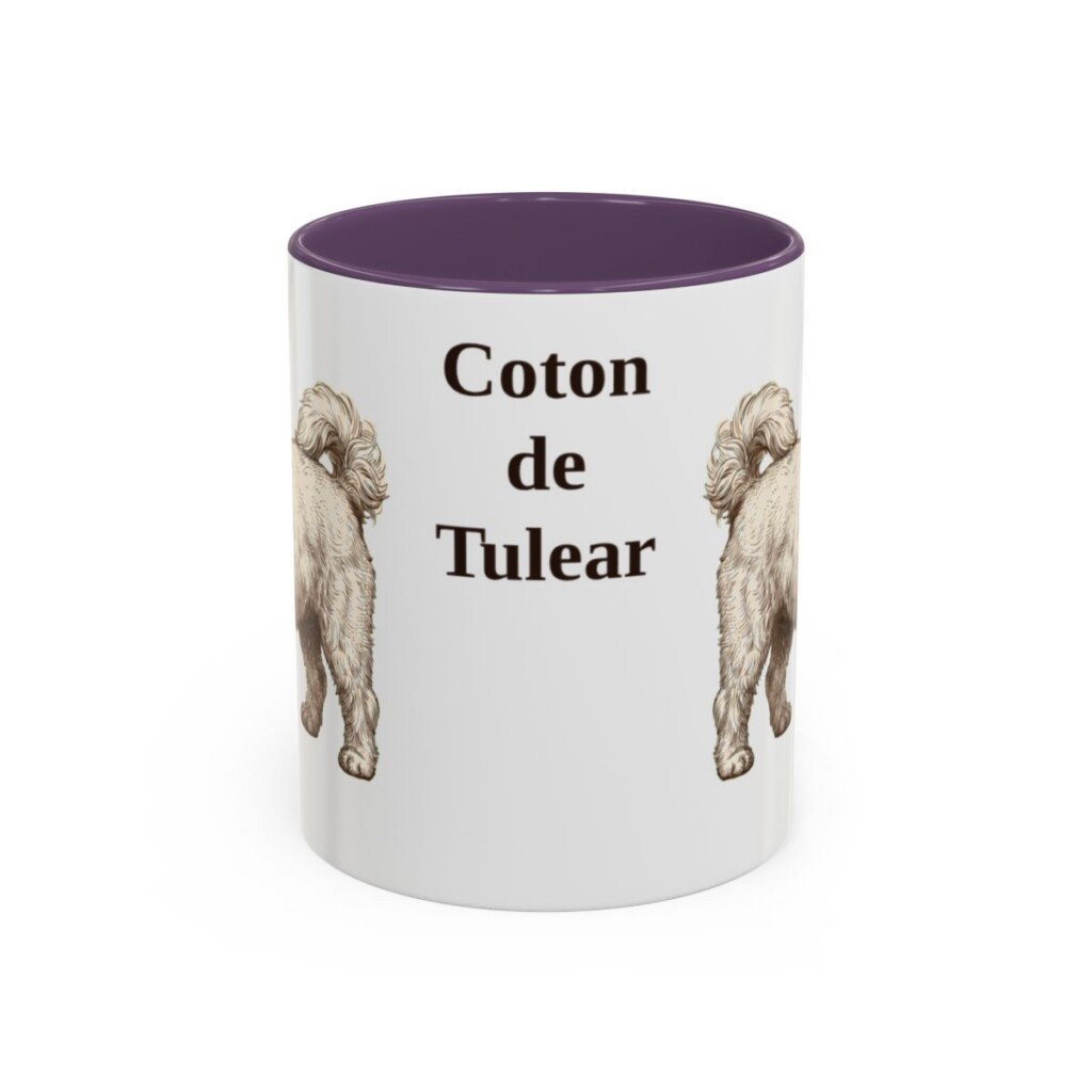 11oz Coton de Tulear Mug, Purple, front view