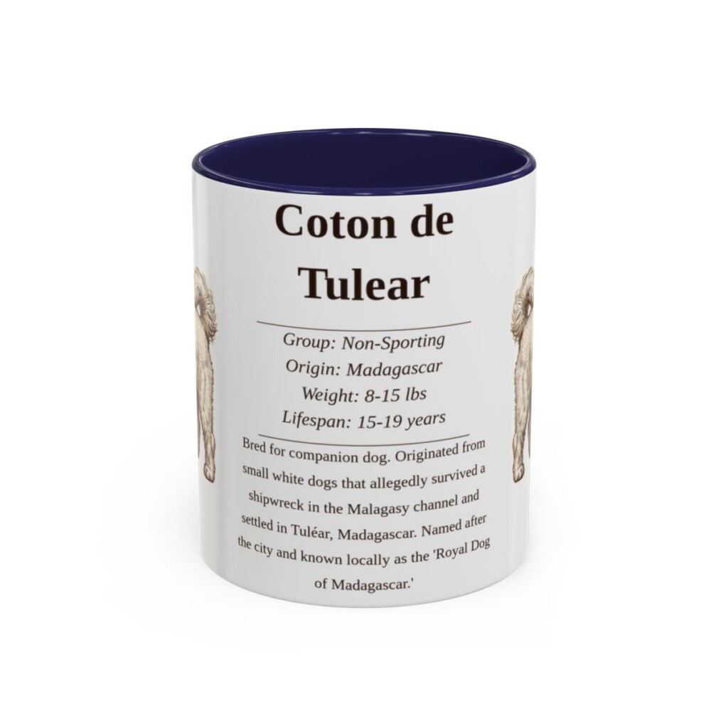 11oz Coton de Tulear Mug, Navy, front view