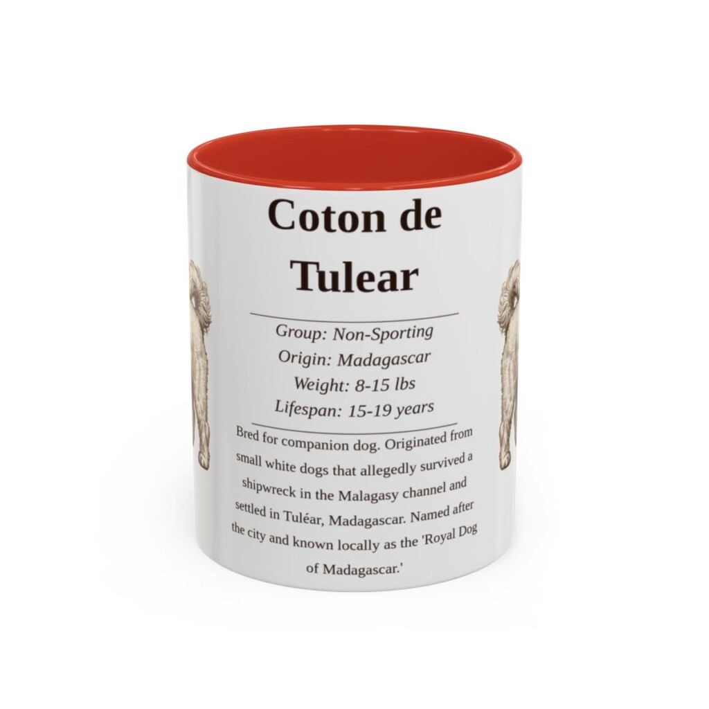 11oz Coton de Tulear Mug, Red, front view
