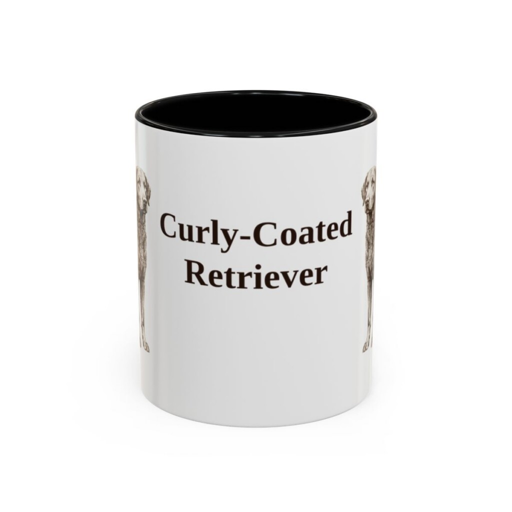 11oz Curly-Coated Retriever Mug, Black, front view