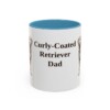 11oz Curly-Coated Retriever Dog Dad Mug, Light Blue, front view