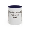 11oz Curly-Coated Retriever Dog Dad Mug, Navy, front view