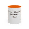 11oz Curly-Coated Retriever Dog Dad Mug, Orange, front view