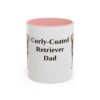 11oz Curly-Coated Retriever Dog Dad Mug, Pink, front view
