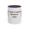 11oz Curly-Coated Retriever Dog Dad Mug, Purple, front view