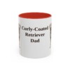 11oz Curly-Coated Retriever Dog Dad Mug, Red, front view