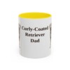 11oz Curly-Coated Retriever Dog Dad Mug, Yellow, front view