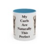 11oz-curly-coated-retriever-mug-humor-light-blue 11oz Funny Curly-Coated Retriever Mug, Light Blue, front view