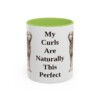 11oz-curly-coated-retriever-mug-humor-light-green 11oz Funny Curly-Coated Retriever Mug, Light Green, front view