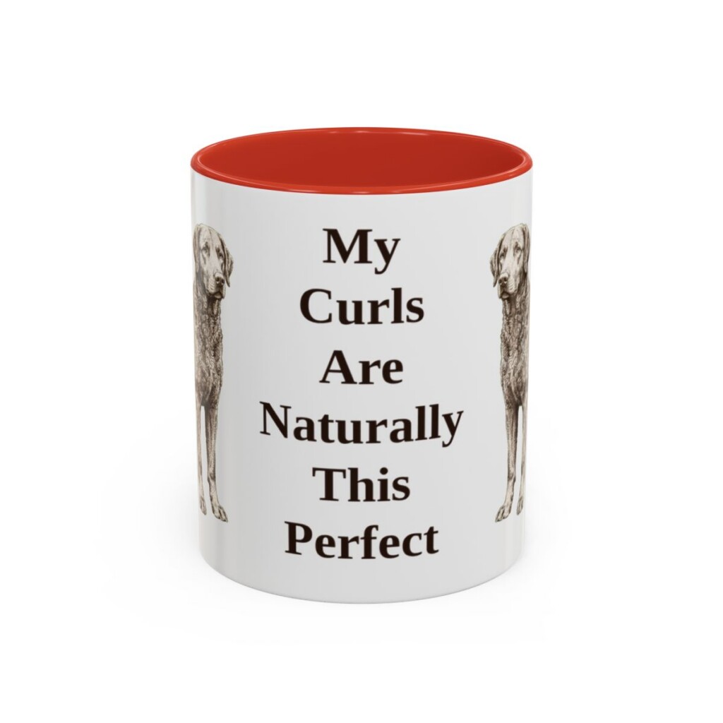 11oz-curly-coated-retriever-mug-humor-red 11oz Funny Curly-Coated Retriever Mug, Red, front view