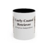 11oz Curly-Coated Retriever Latin Mug, Black, front view