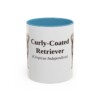 11oz Curly-Coated Retriever Latin Mug, Light Blue, front view
