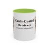 11oz Curly-Coated Retriever Latin Mug, Light Green, front view