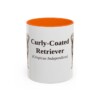 11oz Curly-Coated Retriever Latin Mug, Orange, front view