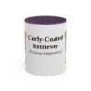 11oz Curly-Coated Retriever Latin Mug, Purple, front view