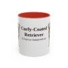 11oz Curly-Coated Retriever Latin Mug, Red, front view
