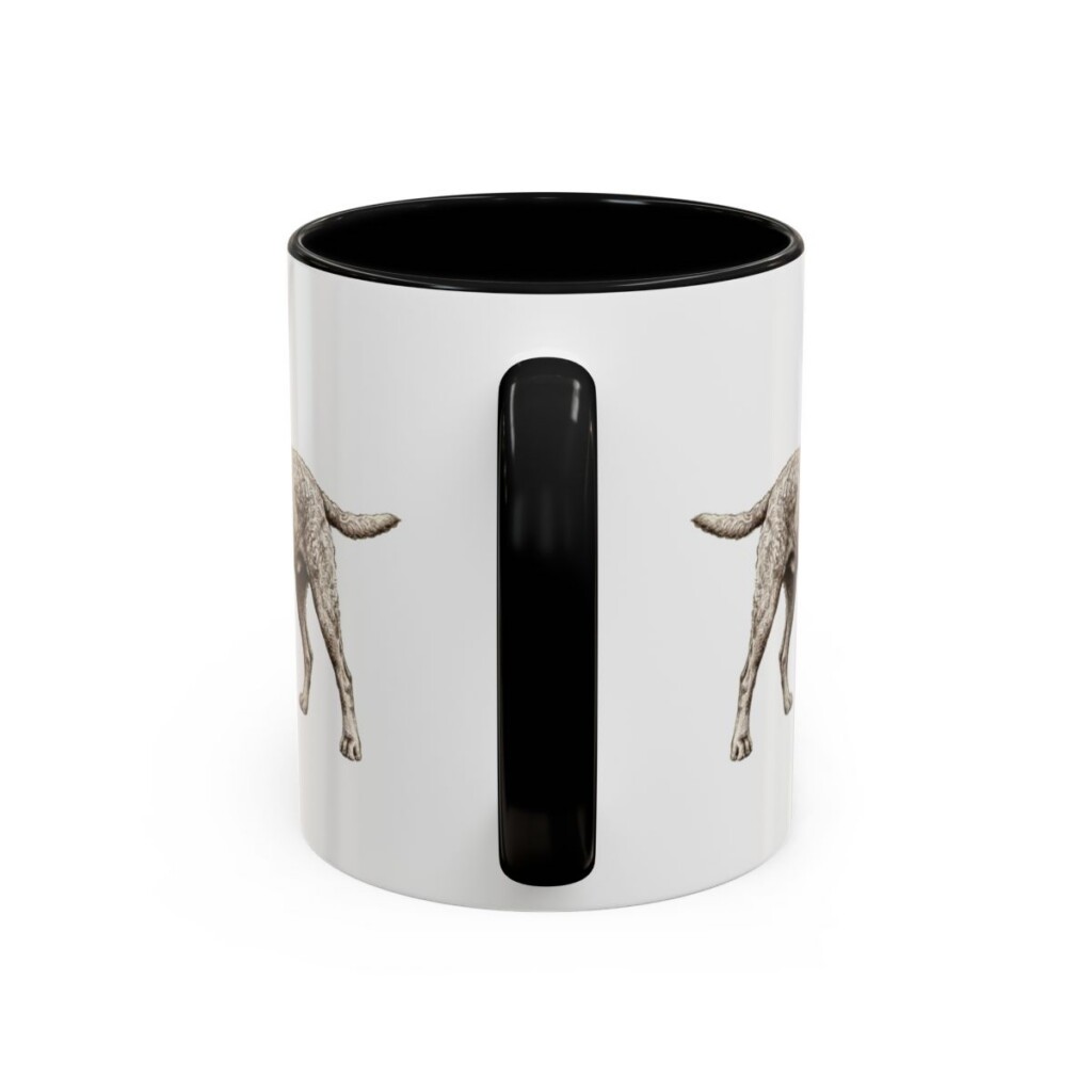 11oz Curly-Coated Retriever Dog Mom Mug, Black, back view
