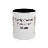 11oz Curly-Coated Retriever Dog Mom Mug, Black, front view
