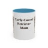 11oz Curly-Coated Retriever Dog Mom Mug, Light Blue, front view