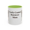 11oz Curly-Coated Retriever Dog Mom Mug, Light Green, front view