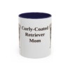 11oz Curly-Coated Retriever Dog Mom Mug, Navy, front view