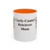 11oz Curly-Coated Retriever Dog Mom Mug, Orange, front view