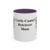 11oz Curly-Coated Retriever Dog Mom Mug, Purple, front view