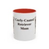 11oz Curly-Coated Retriever Dog Mom Mug, Red, front view
