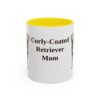 11oz Curly-Coated Retriever Dog Mom Mug, Yellow, front view