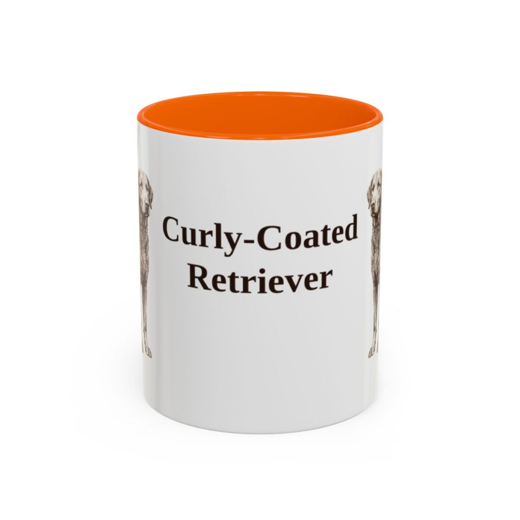 11oz Curly-Coated Retriever Mug, Orange, front view