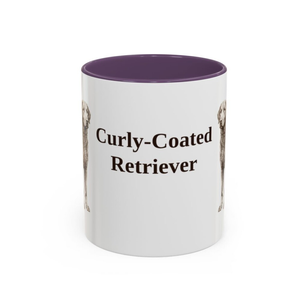 11oz Curly-Coated Retriever Mug, Purple, front view