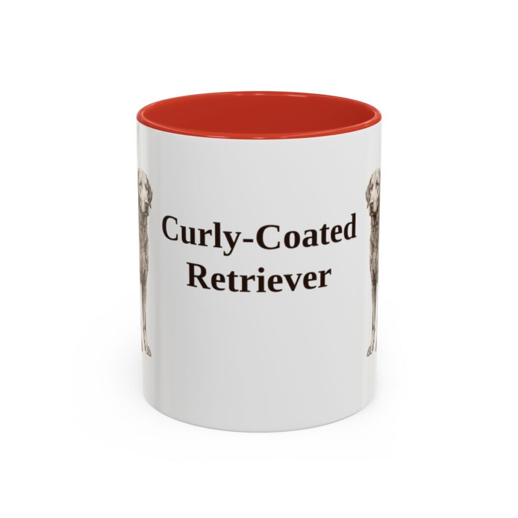 11oz Curly-Coated Retriever Mug, Red, front view