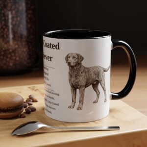 11oz Curly-Coated Retriever Mug, Black, lifestyle photo