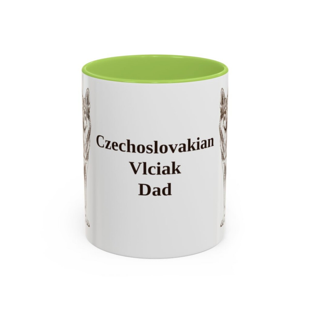11oz-czechoslovakian-vlciak-mug-dad-light-green 11oz Czechoslovakian Vlciak Dog Dad Mug, Light Green, front view