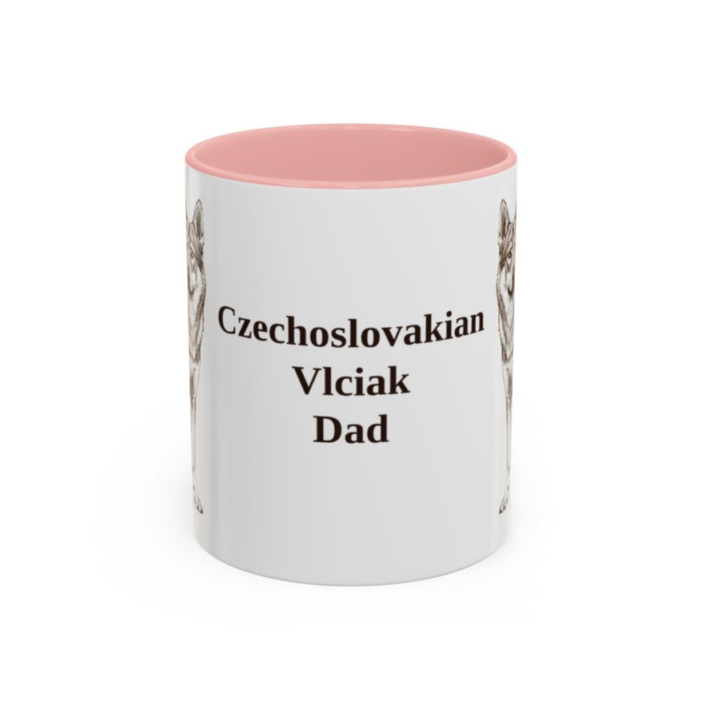 11oz-czechoslovakian-vlciak-mug-dad-pink 11oz Czechoslovakian Vlciak Dog Dad Mug, Pink, front view