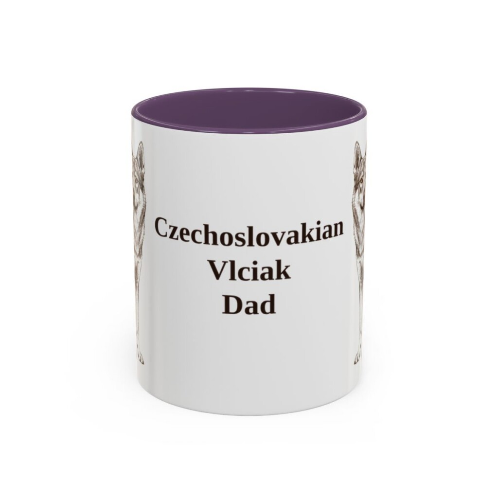11oz-czechoslovakian-vlciak-mug-dad-purple 11oz Czechoslovakian Vlciak Dog Dad Mug, Purple, front view