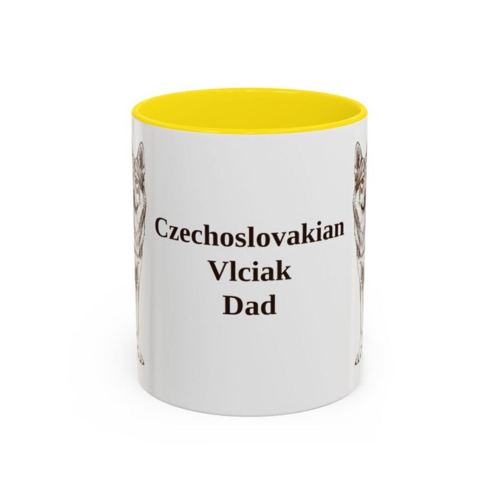 11oz-czechoslovakian-vlciak-mug-dad-yellow 11oz Czechoslovakian Vlciak Dog Dad Mug, Yellow, front view