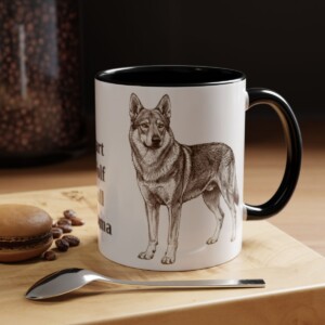 11oz Funny Czechoslovakian Vlciak Mug, Black, lifestyle photo